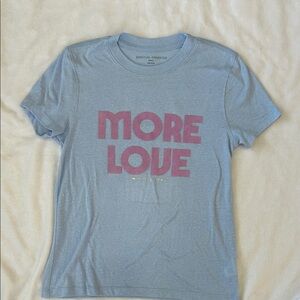 Spiritual Gangster Light Blue Tee with Pink 'More Love' Graphic